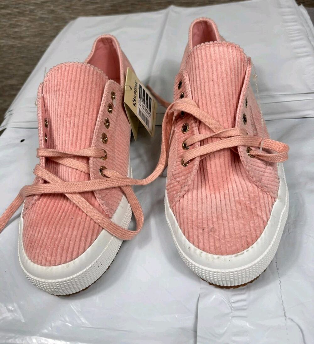 Superga x Something Navy 2750 Corduroy Casual Sneakers Dusty Pink Women's 10